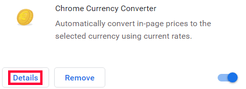 chrome extension details of currency converter