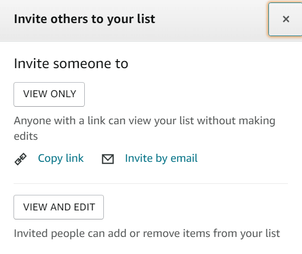 invite others to your amazon wish list menu