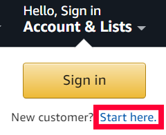 sign in and register to amazon