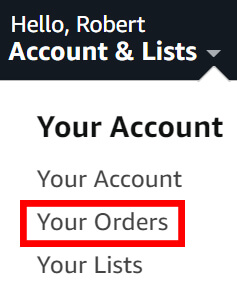your orders drop down amazon