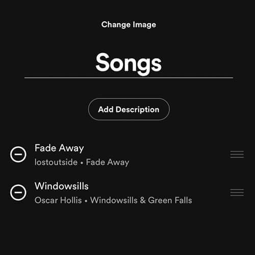 after changing order of spotify songs mobile