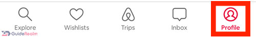 airbnb profile button