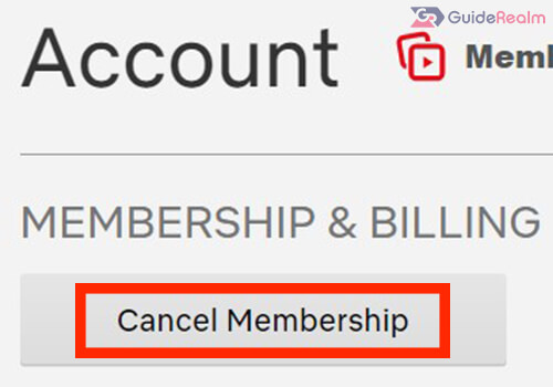 cancel membership netflix buton