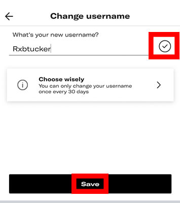 change username menu