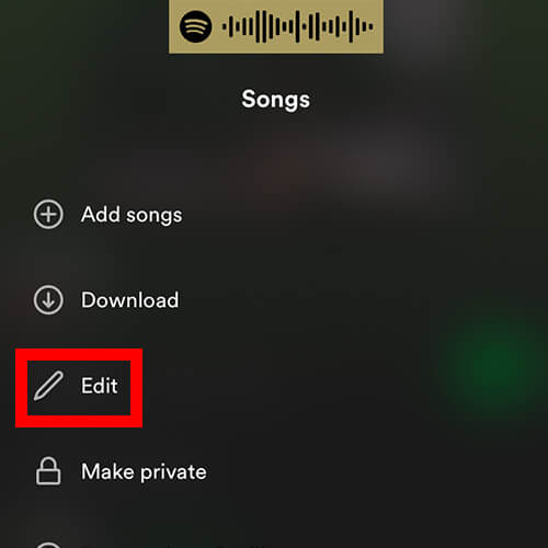 edit button spotify playlist