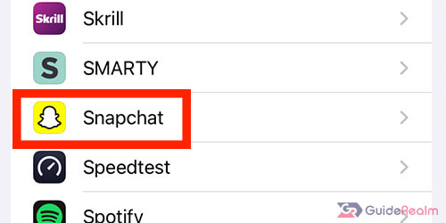 snapchat settings inside of settings