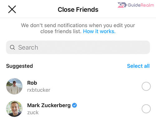 close friends settings on instagram