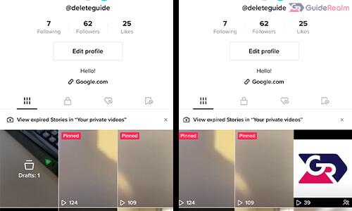 deleted drafts before and after on tiktok