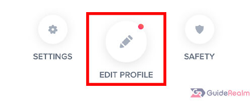edit profile button on tinder