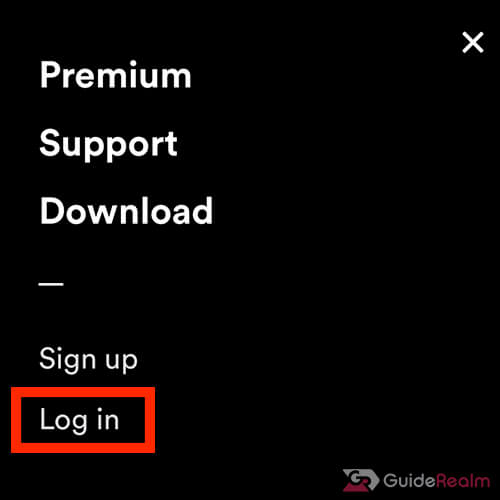 log in button spotify