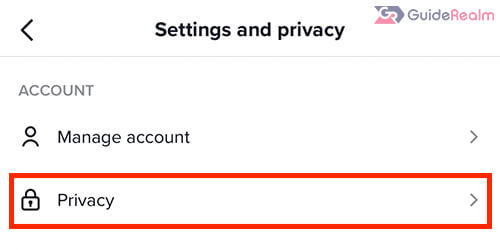 privacy settings and privacy tiktok