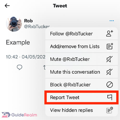 report tweet