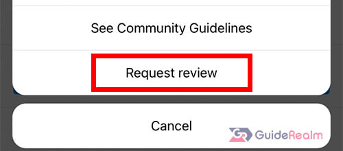 request review button on instagram