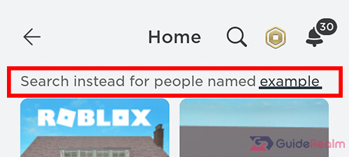 search instead for on roblox