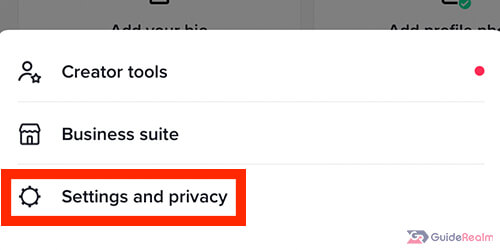 settings and privacy tiktok
