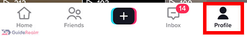 tiktok profile button navigation bar 2