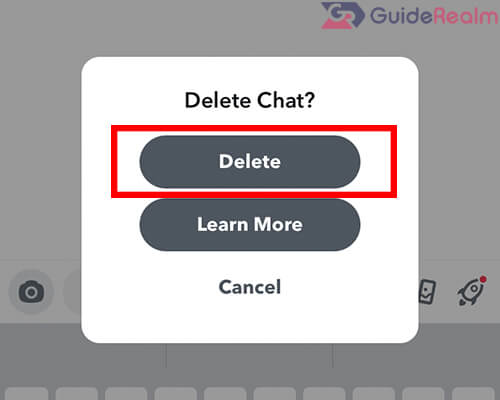 confirm delete chat on snapchat
