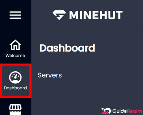 minehut dashboard button
