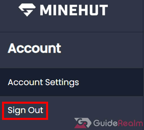sign out of minehut to create a new account