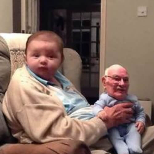 baby face swap with old man