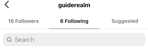 search box on following and follower list on instagram