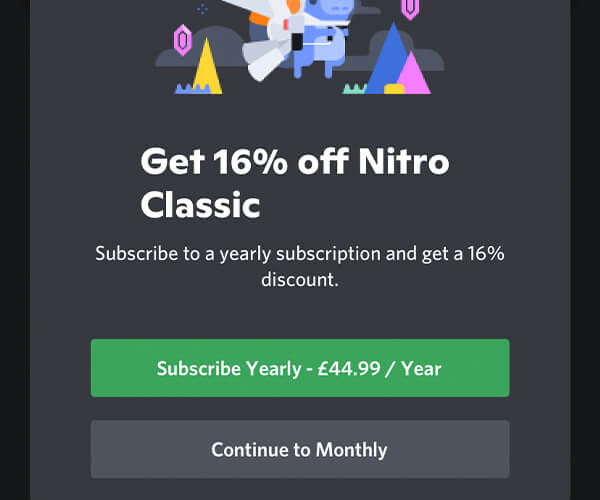 subscribe to nitro yearly or monthly
