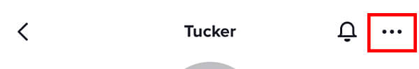 three dots in top right of tiktok profile page